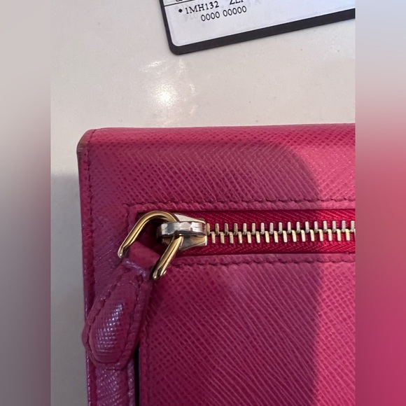 💯Authentic Prada Leather Saffiano Pink Peonia-Begonia Wallet - Picture 12 of 15